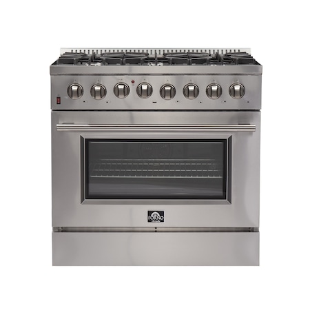 Forno Galiano Gold Professional 36In. Freestanding Dual Fuel Range FFSGS6156-36